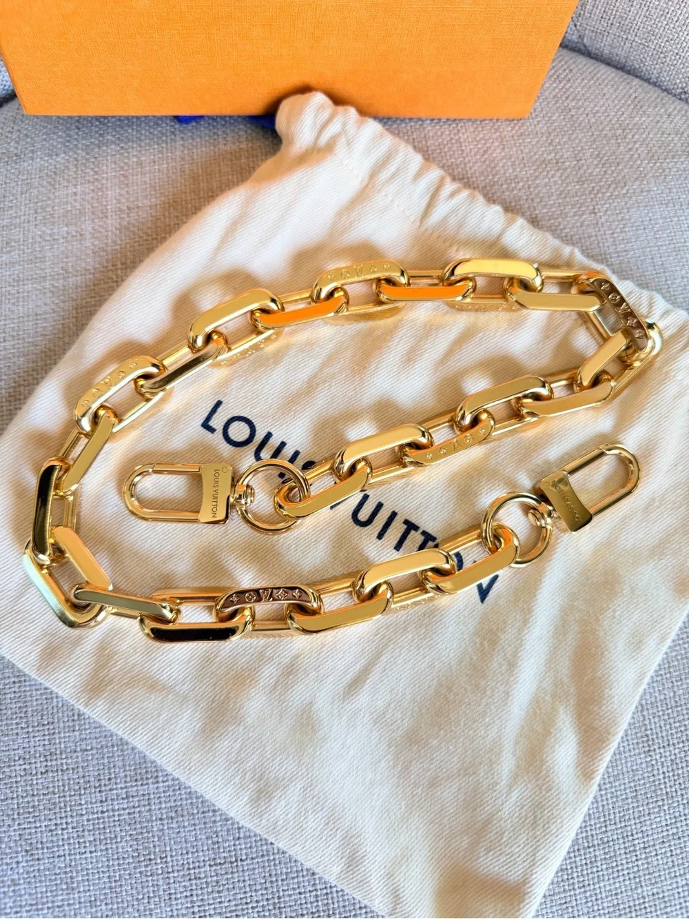 Louis Vuitton Coussin Gold Chain Strap Monogram Chunky Links w Box & Dust Bag - Picture 2 of 8